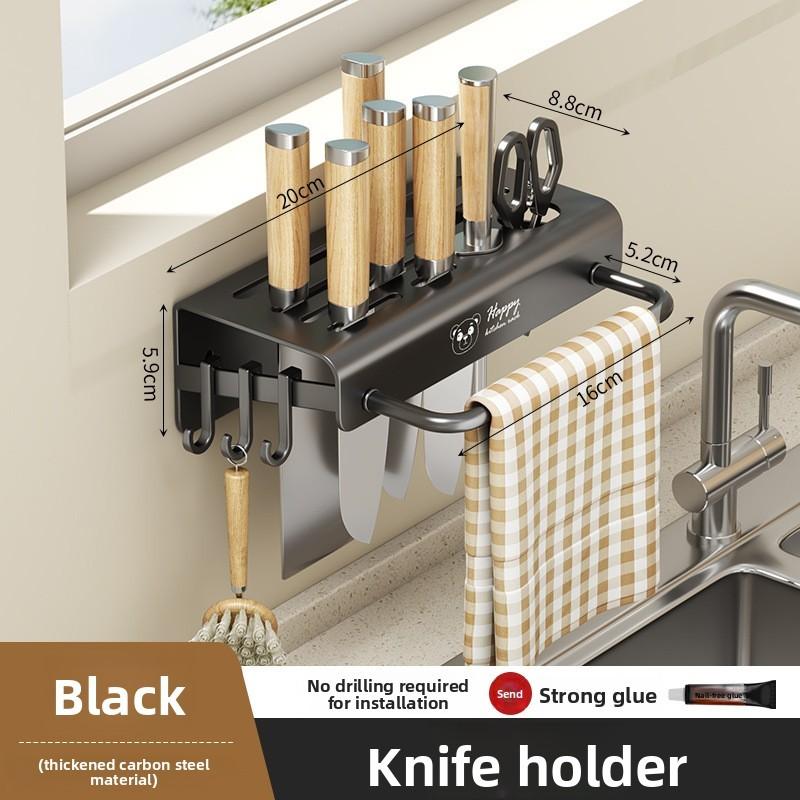 Kitchen Wall Mount Storage Rack With Multifunctional Storage For Home Use