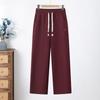Langsha Women's Plus-Size Fleece-Lined Straight Casual Trousers