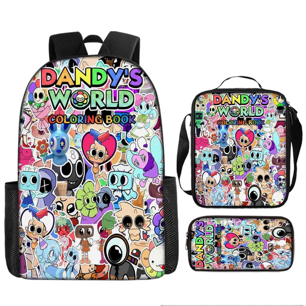 Dandy'S World Student School Bag Dandy'S World Cartoon Cute Backpack Three-Piece Set Satchel Bag Pencil Case