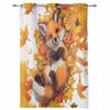 Autumn Leaf Cartoon Animal Fox Curtains Bedroom Living Room Drapes Kitchen Children Window Curtain Home Decor Modern Polyester Washable Area Ready