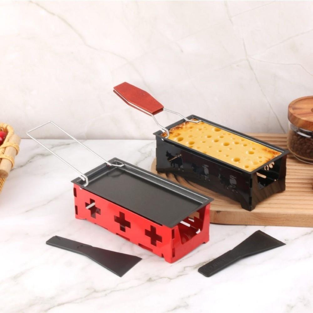 Wooden Handle Cheese Melter Pan Stainless Steel Cheese Fondue Set Mini Cheese Grill Picnic