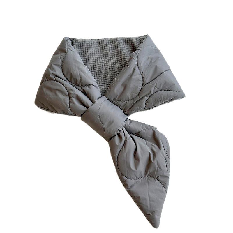 Windproof Cross Feather Scarf Keep Warm Thermal Shawl Stylish Down Neck Scarf Outdoor