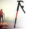 Outdoor Aluminium Alloy Suspension T Handle Trekking Pole Walking Stick for Climbing Camping(red )