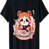 Otaku Anime Red Panda Eat Ramen Noodles Cherry Blossom T-Shirt(67)