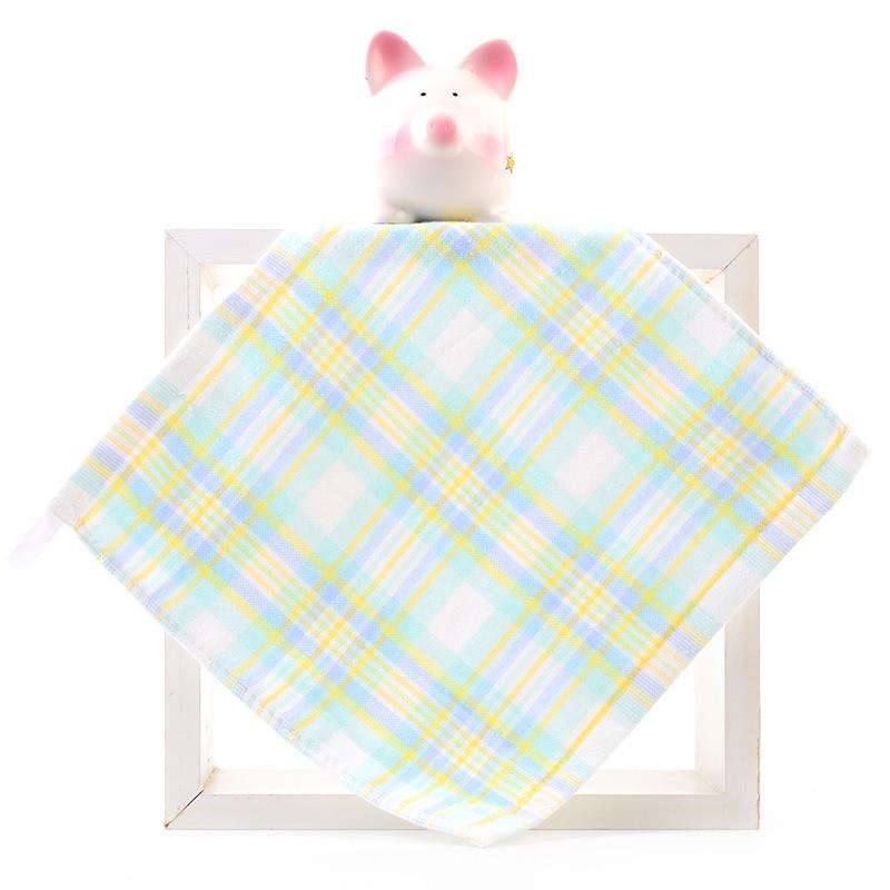 

1Pc 25x25cm Gauze Terry Cotton Soft Absorbent Multi-color Plaid Bathroom Children Kids Square Face Towel 25x25cm зелёный