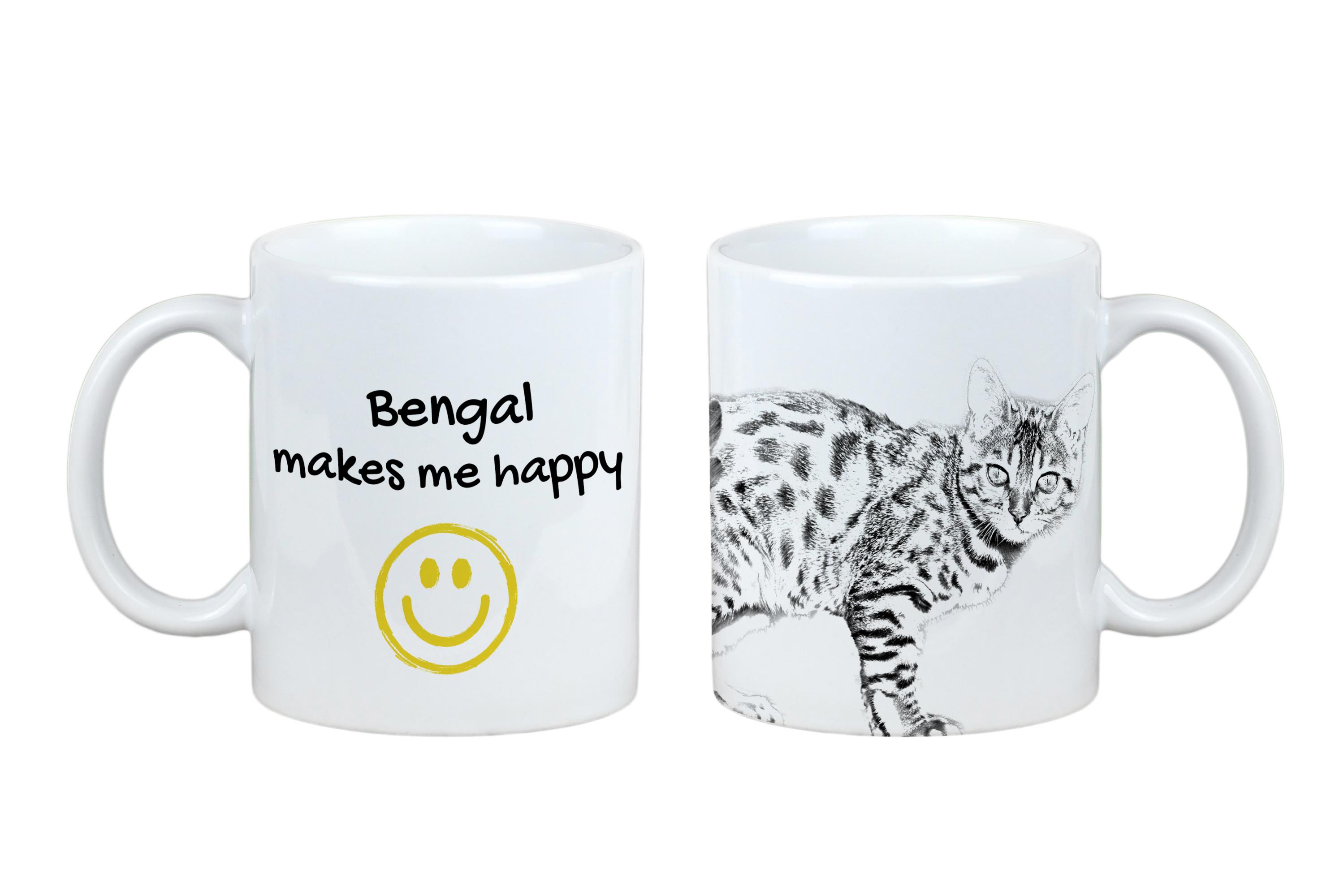 

Bengal - cat mug, cheerful mug for a dog lover, personalized gift from the Art-Dog brand білий