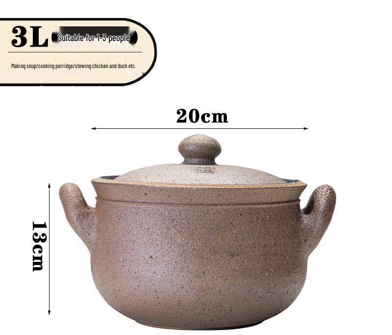 Naijiang Traditional Black Clay Stew Pot
