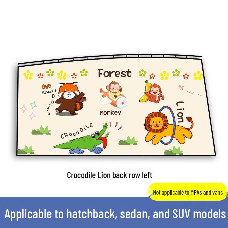 Rear Seat Blackout Sunshade Curtains for Kids