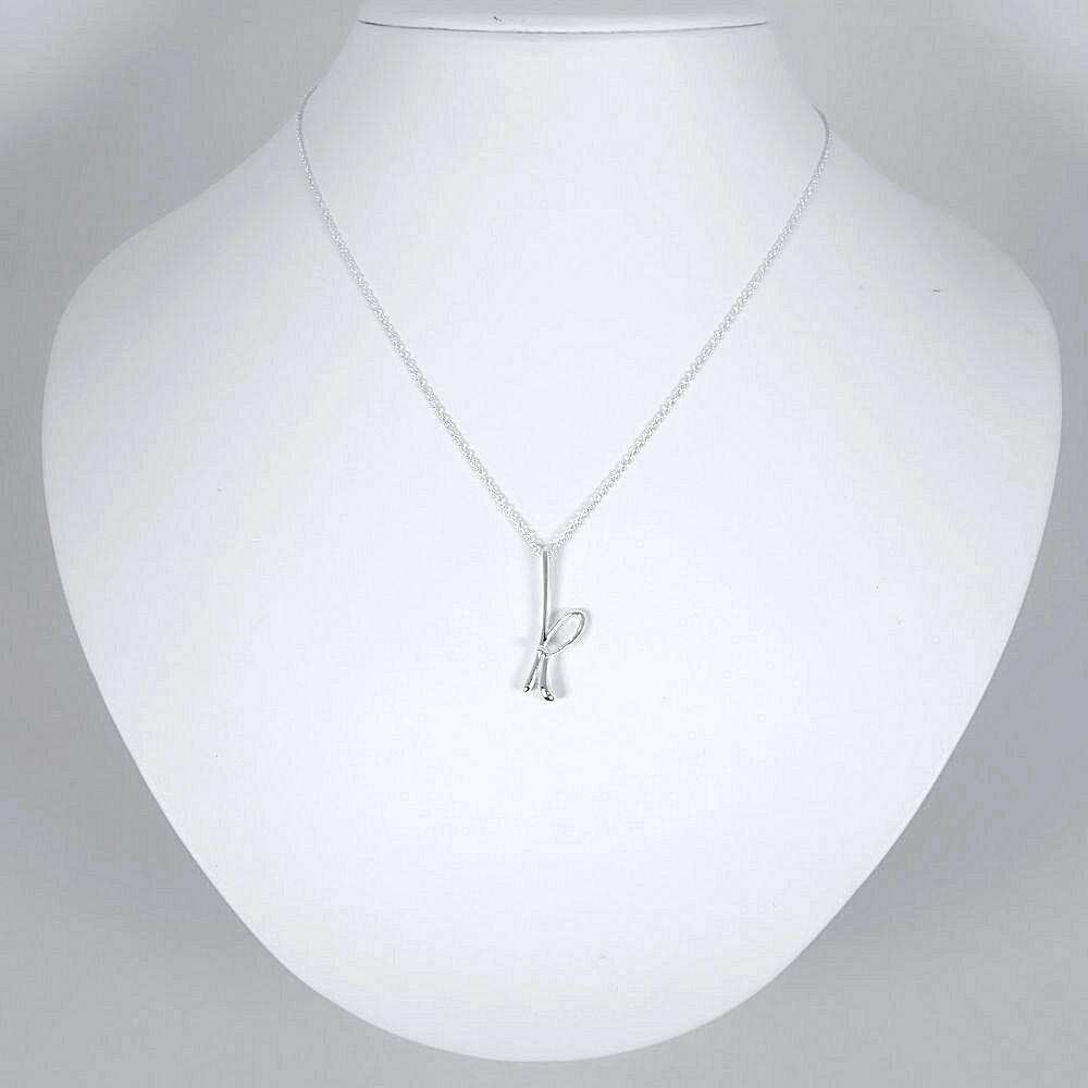[Used] TIFFANY 925 Initial K Pendant Necklace j7-4
