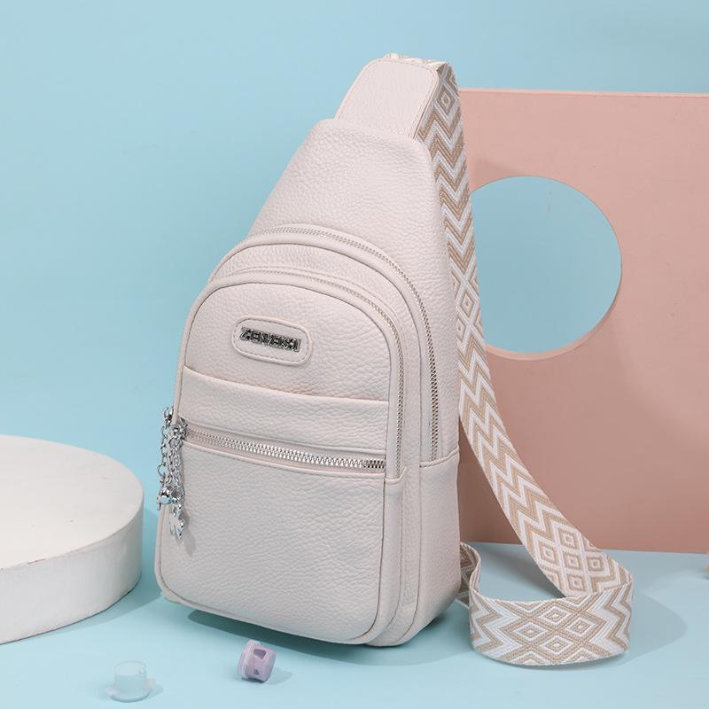 PU Soft Shoulder Crossbody Chest Bag Simple Design
