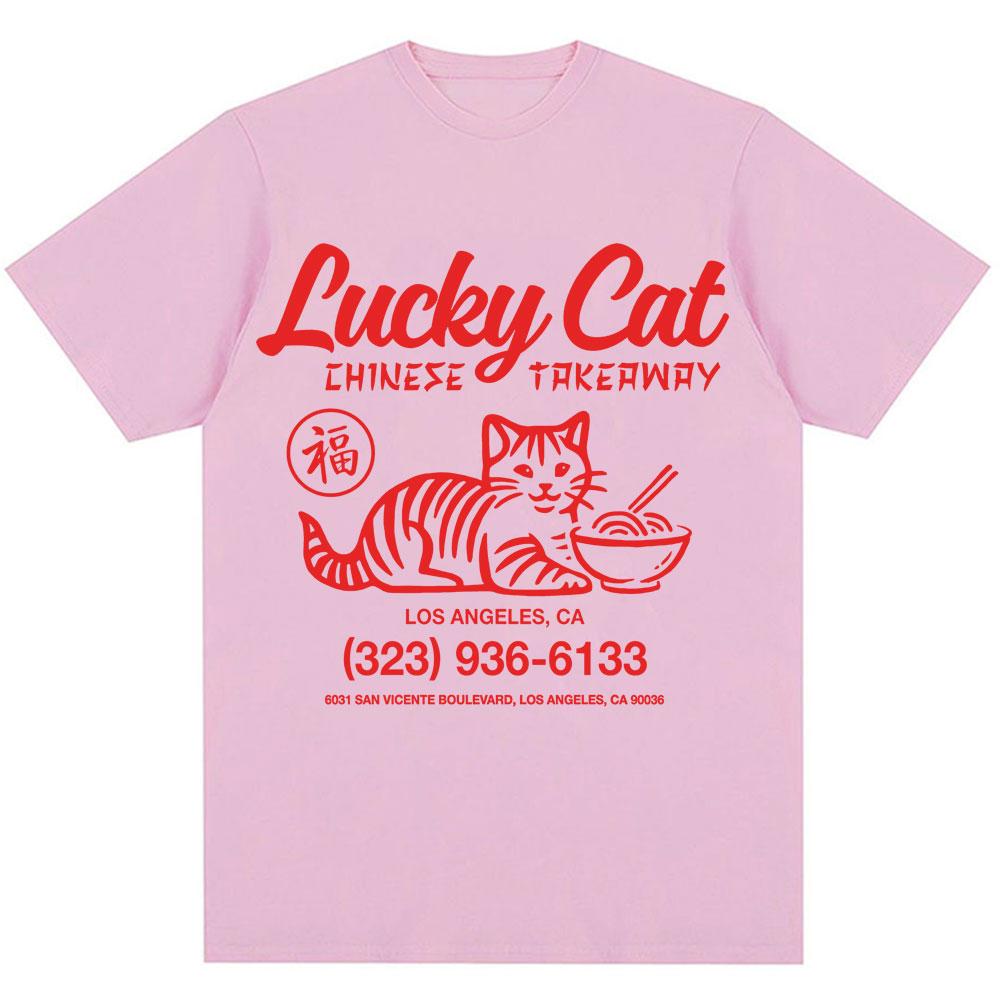 Funny Lucky Kawaii Cat Graphic T Shirt Men Women Trendy High Quality Short Sleeve Oversized Cozy Cotton Casual Y2k T-shirts Gift