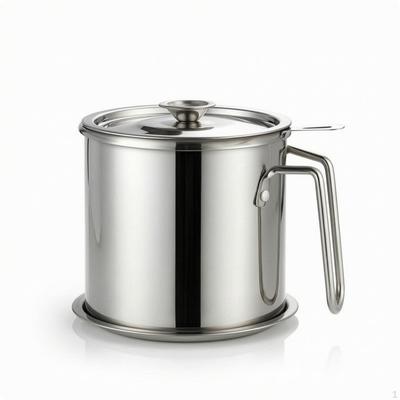 Pot Stainless Steel Container with Strainer Pouring Lip Grease for Deep