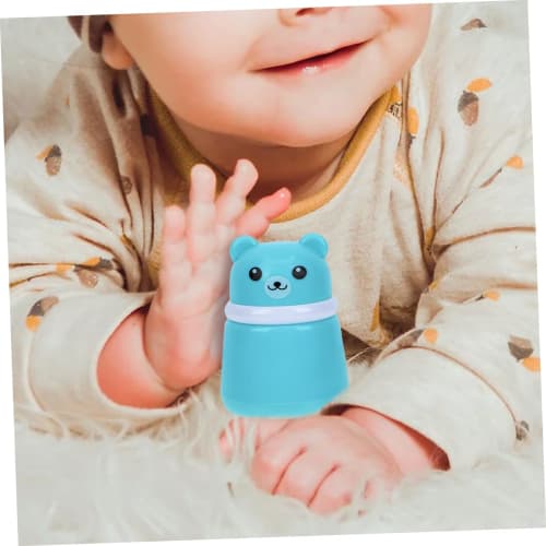 MOBUTOFU 2-Piece Powder Puff Box, Empty Powder Compact, Baby Powder Case, Baby Powder Container with Sponge, Blue