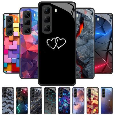 Tempered Glass Case For Infinix Hot 50 Pro Plus Cases Cover Hard Coque Bumper For Infinix Hot 50 Pro 4G 5G Hot50i Protect Case