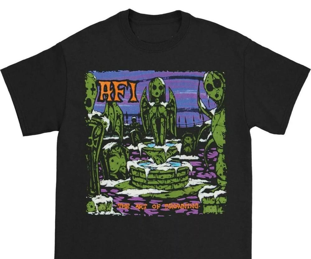 

AFI Men039;s Art of Drowning Cotton Black Full Size Unisex Shirt Unisex T-Shirt S