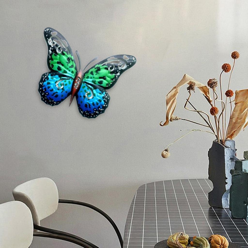 Butterfly Wall Sculpture Decoration Figurine Artwork Hanging Metal for Indoor Yard