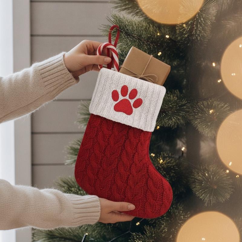 Stivali di Natale Lettere Calza di Natale Maglia Nuova Decorazioni Pendenti Albero di Natale Fiocco di Neve Calzini di Natale