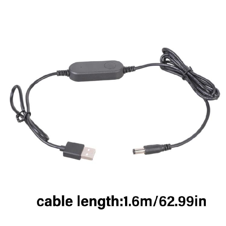 160cm USB 12V 12W Boost Power Cable Featuring LED Light Plastic Texture for Router Speaker LED Light Electronics