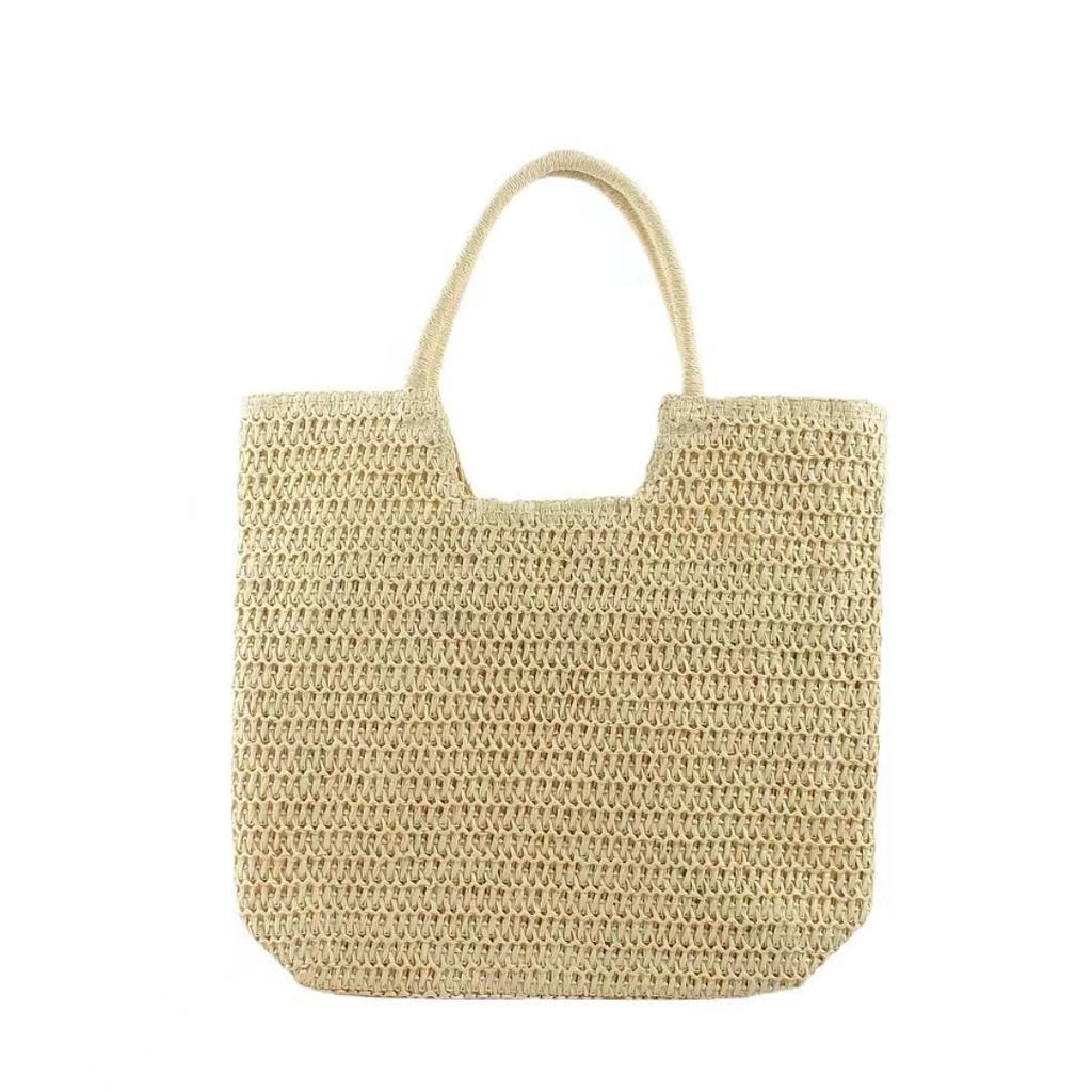 1pc Women's Handwoven Straw Beach Tote Bag, Summer Sisal Woven Shoulder Handbag, Large Vacati Carryall