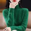 Half Turtleneck Sweater Thickened Knitted Sweater for Women In Autumn and Winter Solid-colored Top and Loose Warm Pullover