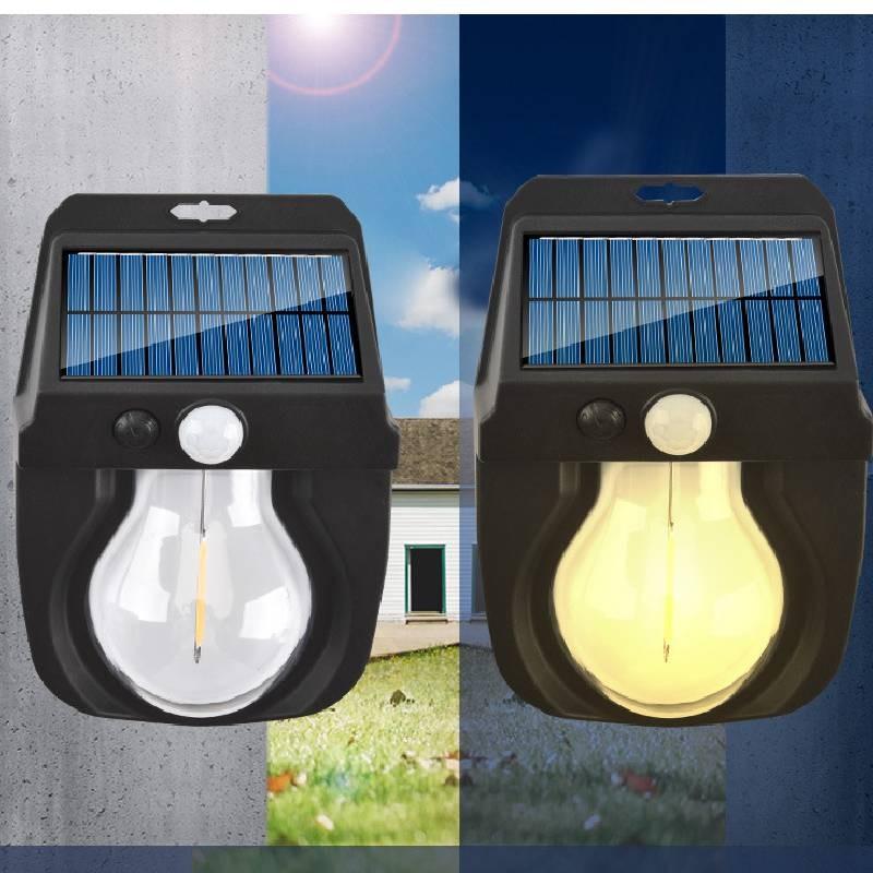 Lamp Solar Outdoor Motion Sensor Tungsten Filament Wall Light Garden Waterproof