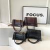 New spring new fashion street shot light luxury crocodile pattern hourglass bag single shoulder oblique span women's bag