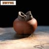 Yixing Purple Clay Mini Cute Small Persimmon Tea Pet Luxury Exquisite Miniatures Tea Figurine Play Toys Tea Statue Ornaments