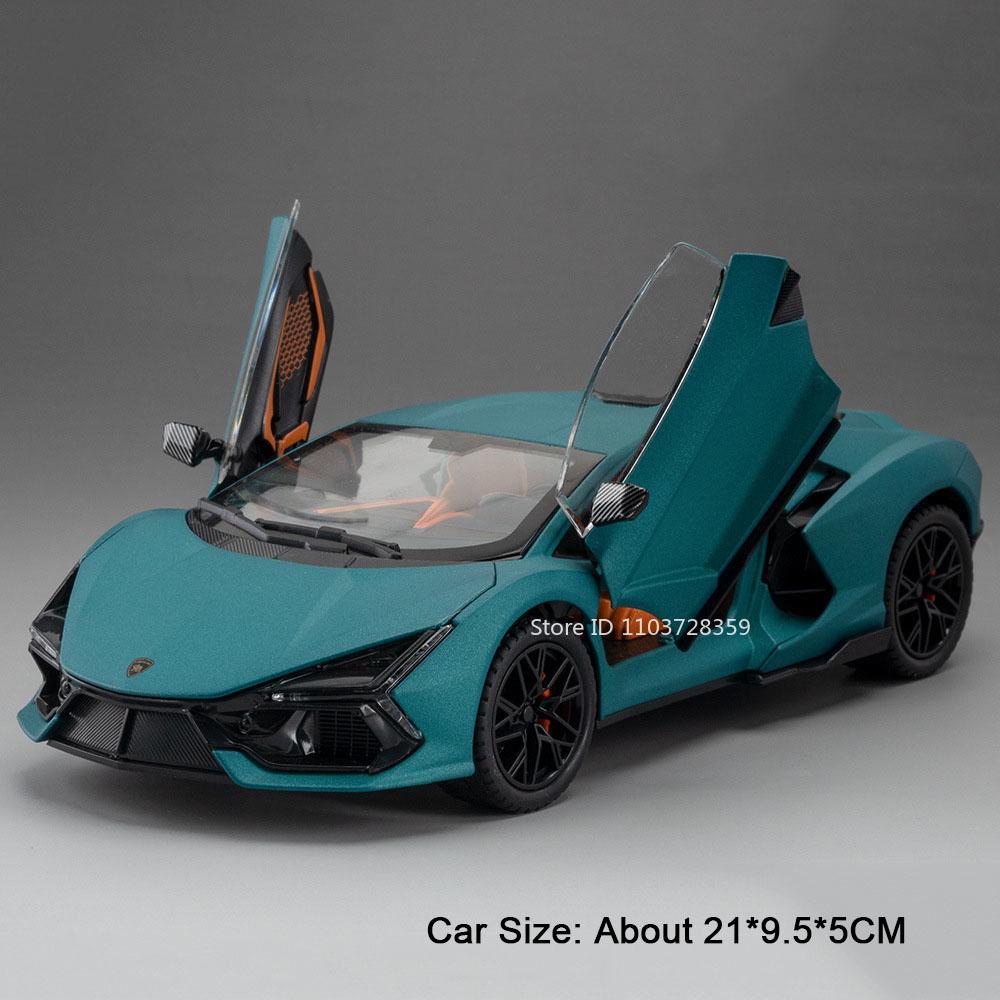 1:24 Aventador SVJ63 Revuelto Toy Car Model Alloy Diecast Sound Light Pull Back Doors Opened Vehicles Models Toys Collection