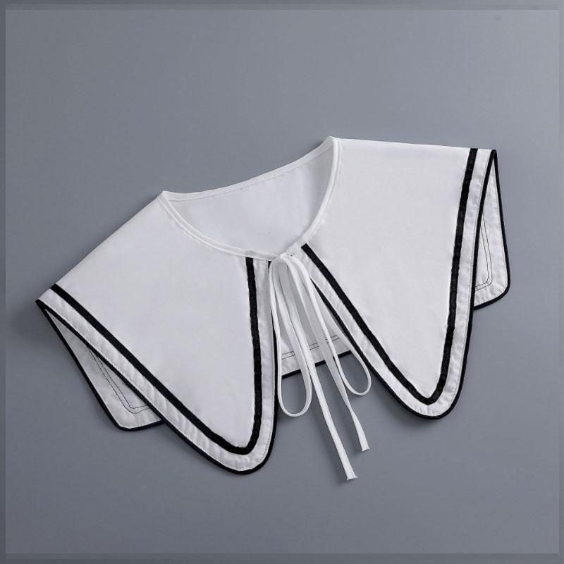 Removable Lace Doll Fake Collar Women Tie Ladies White Shawl Wrap Detachable Embroidered Lapel False Collar Clothes Accessory
