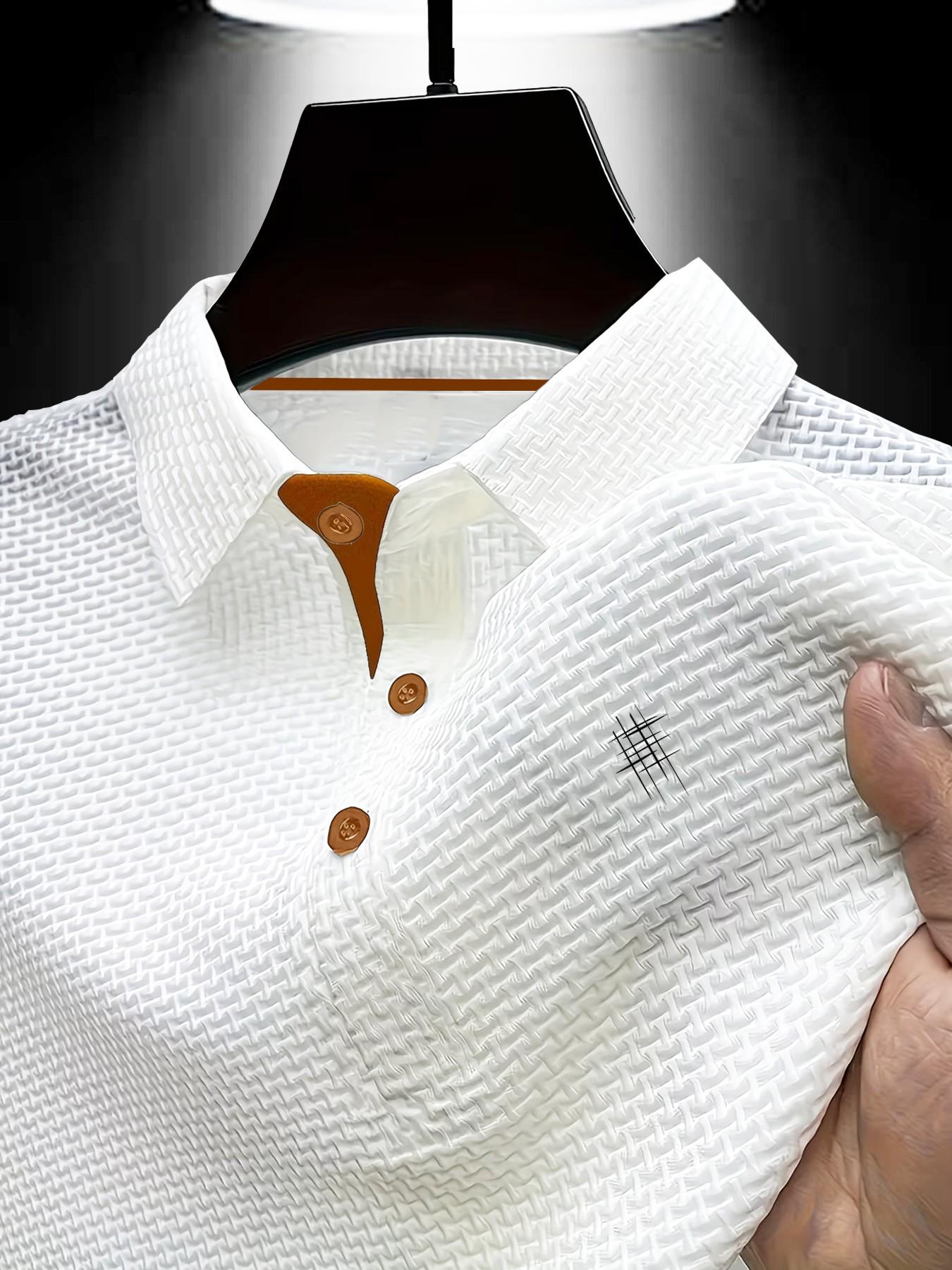 Trends Clothing Zomer Mannen Sneldrogend Casual Polo T-shirts Kraag Zakelijk Casual Golf Klassiek Poloshirt Zomer Mode Kleding XXL wit