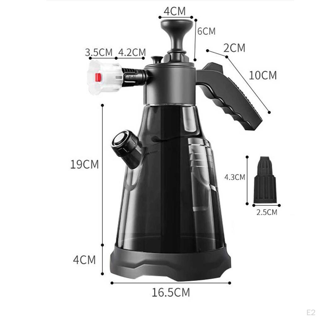 2.3L Foam Sprayer Hand Pressurized Soap Professional Easy To Use with 2 Nozzles for Car