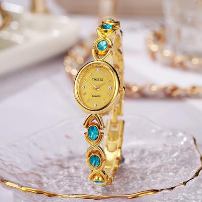 Orologio da Bracciale Minimalmente Casual al Quarzo da Polso per Donna Quadrante Ovale Orologi Regalo