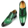 Fashion Genuine Leather Dress Men Shoes Exquisite Lace-up Designer Wedding Party Office Oxfords Pointed Toe Big Size Customized Handmade