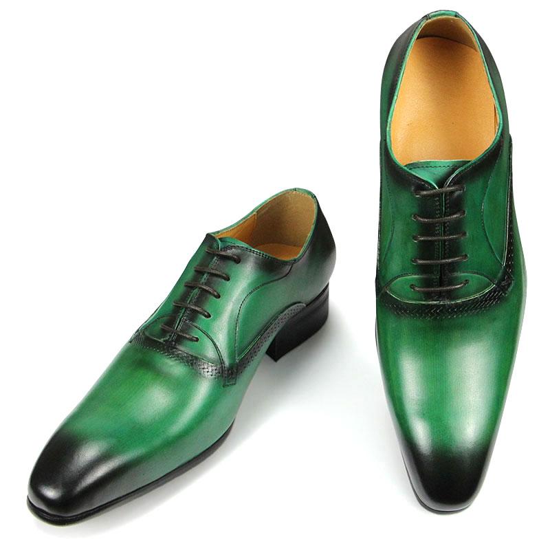 Fashion Genuine Leather Dress Men Shoes Exquisite Lace-up Designer Wedding Party Office Oxfords Pointed Toe Big Size Customized Handmade
