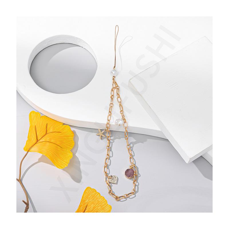 Ins Simple Style Fashionable Pearl Short Mobile Phone Chain, European and American Anti-lost Mobile Phone Rope Female Key Lanyard