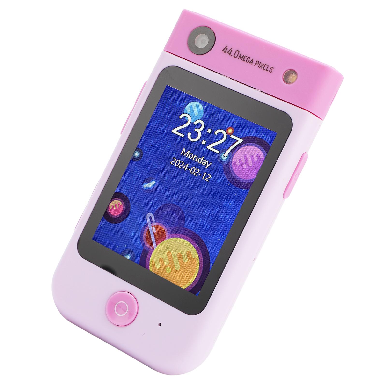 

Детский игрушечный смартфон 2,8 дюйма, поворотная камера на 180 градусов, видео 1080P, портативный игрушечный телефон для малышей, свет Unicorn pink