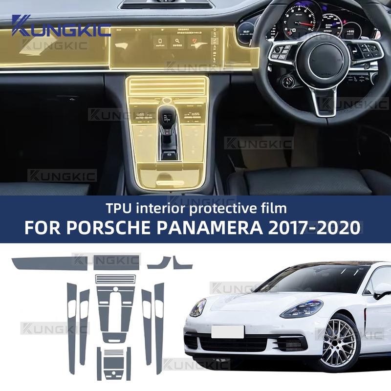 Automotive Interior Protective Film For Porsche Panamera 2017 2018 2019 2020 Transparent Sticker LHD RHD Door Panel Style A/B