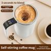 Magnetic Stirring Coffee Mug Electric Rechargeable Self Stirring Cup with LCD Thermometer for Milk Cocoa Office Kitchen Travel