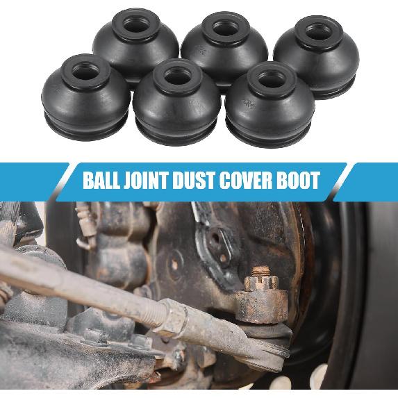 Universal Car Turn to Rod Arm Ball Joint Head Dust Protection Car Suspension Steering Parts Rubber Black (Set of 6)