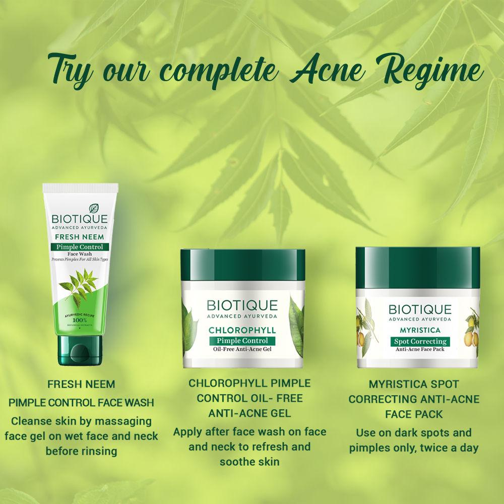 Biotique Neem Face Wash 100ml For Pimple Control Purifies Skin Prevents Breakouts All Skin Types