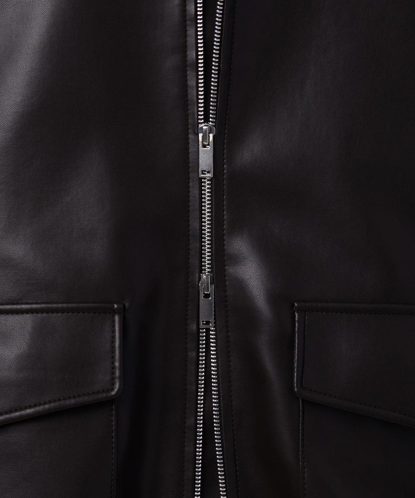 Musinsa Standard Synthetic Leather Oversized Aviator Jacket [Dark Brown]