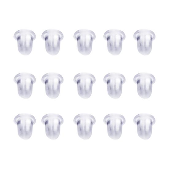 200Pcs Replacement DIY Soft Clear Silicone Earring Safety Backs Clutch Stopper