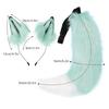 Wolf Ears and Tail Set Furry Foxes Ear Headband with Wolf Foxes Tail Halloween Animal Cosplay Costumes Adult Teen Kids