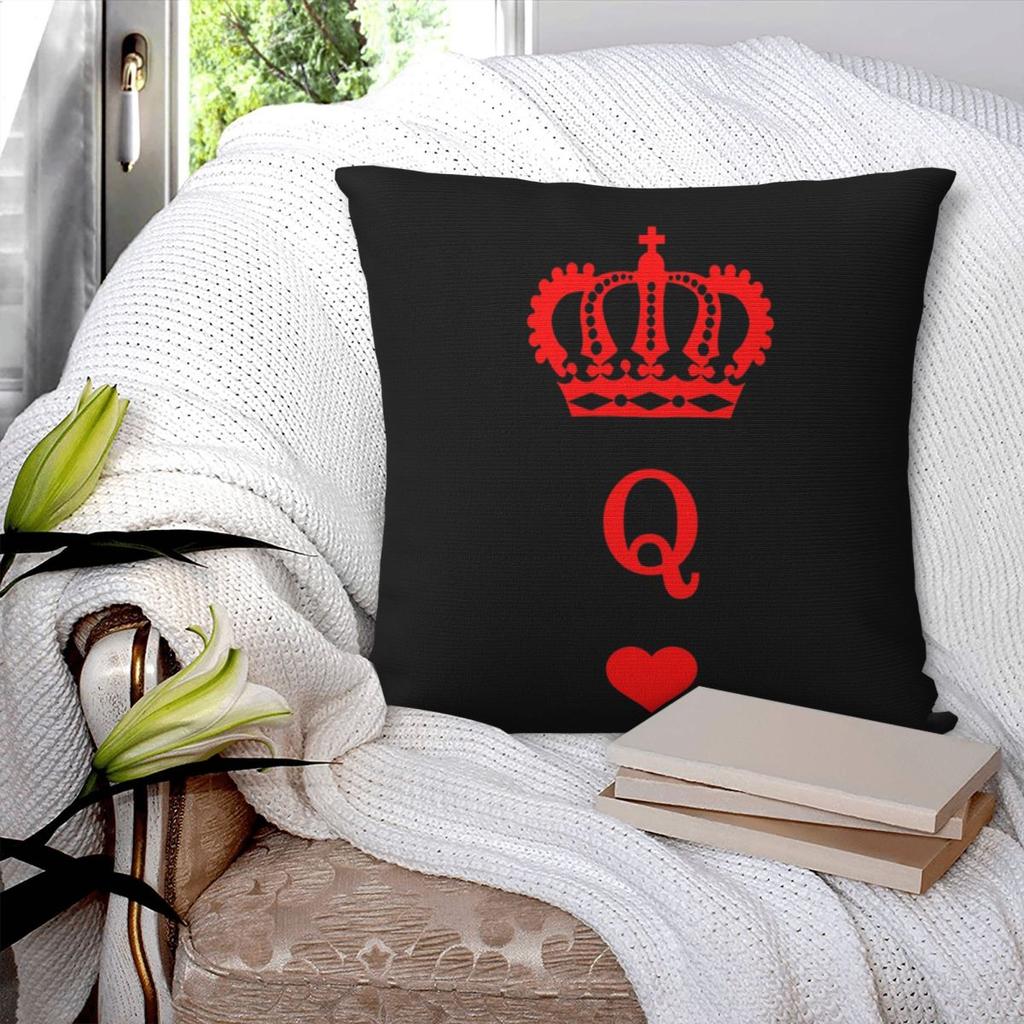 Queen Of Hearts Square Pillowcase Pillow Cover Polyester Cushion Decor Comfort Throw Pillow for Home Sofa