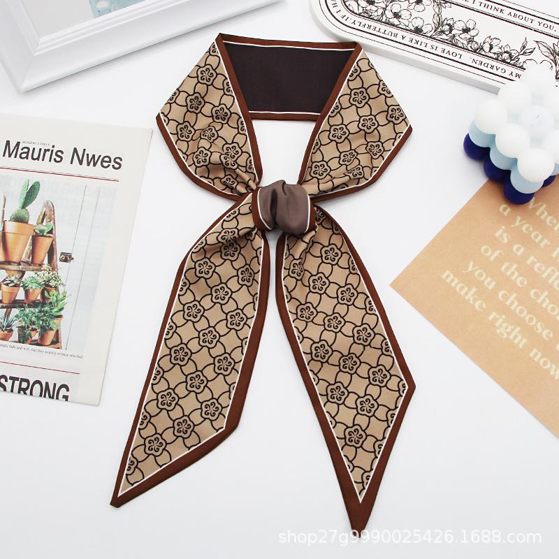 

«Шелковая цветочная повязка для волос и лента для шарфа на сумку»