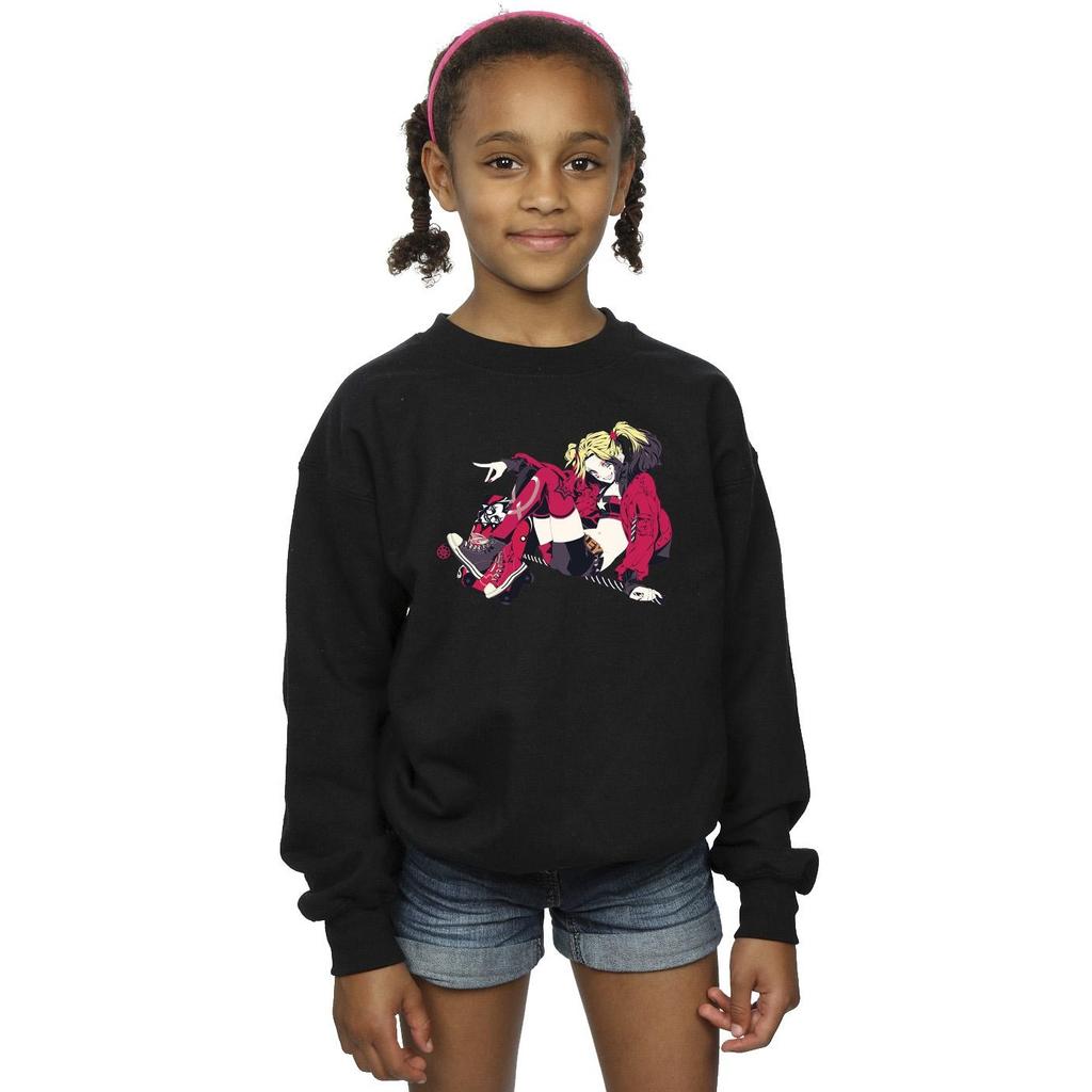DC Comics Girls Harley Quinn Roller Skates Sweatshirt