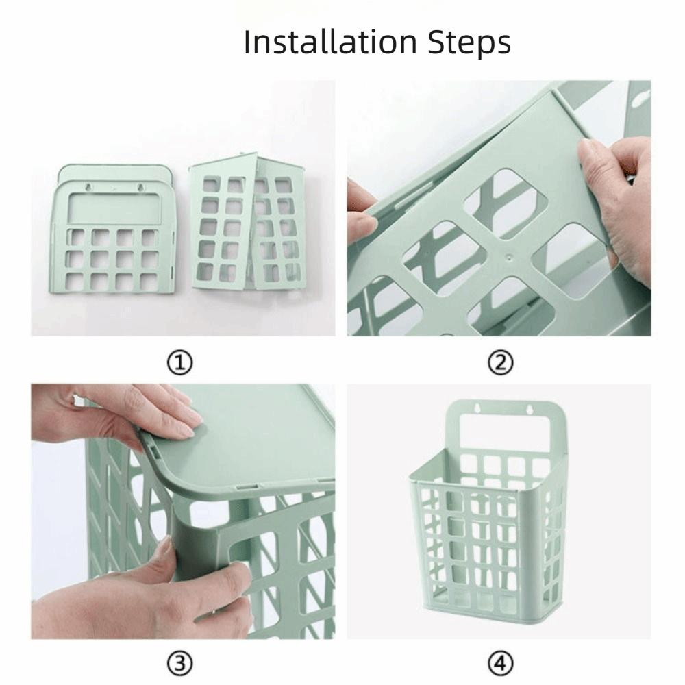 Folded Hanging Laundry Basket Draining Holes Dirty Laundry Organizer  Bedroom Closet