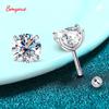 Smyoue 18k Plated 0.2-2ct Moissanite Stud Earrings for Women Solid 925 Silver Lab Diamond Screw Back Ear Stud Jewelry