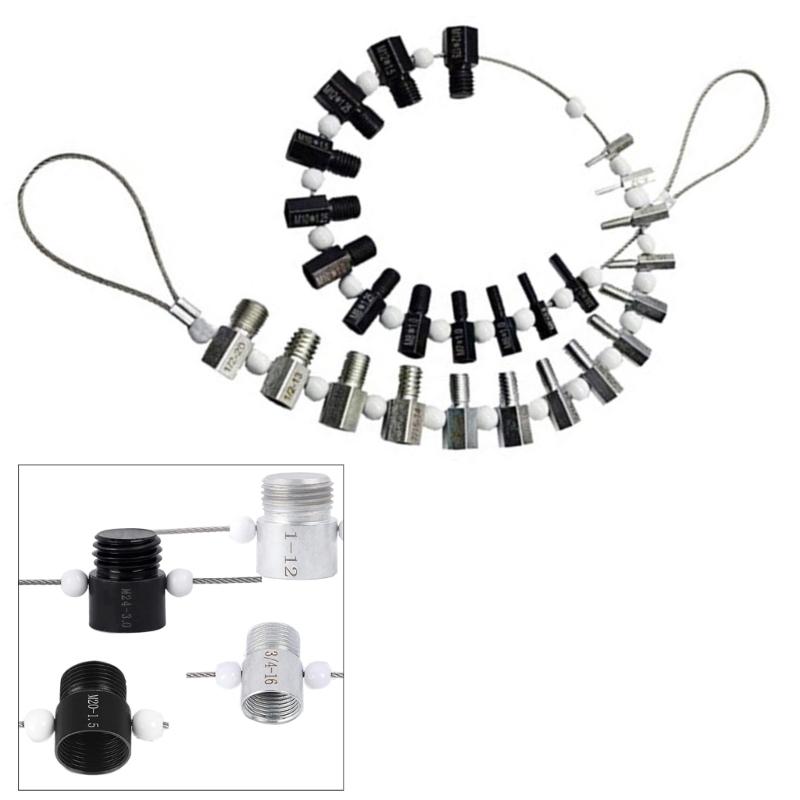 Convenient Nut & Bolt Thread Gauge Nut & Bolt Thread Size Measurement 26 Assorted Gauges for Quick Size Confirmation