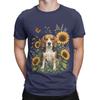 Beagle With Sunflower Cottagecore Art Dog Owner Novelty 100 Cotton Tshirt Beagle Tees Tops For Unisex